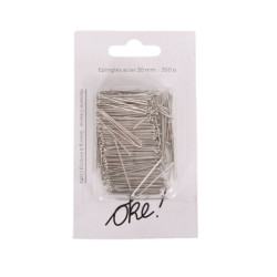 SACHET DE 6 / EPINGLES ACIER 30 MM. 300 PCS.